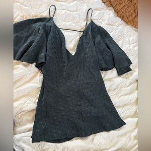 NWOT Zara Black Jacquard Butterfly Sleeve Top Pristine condition, never worn!